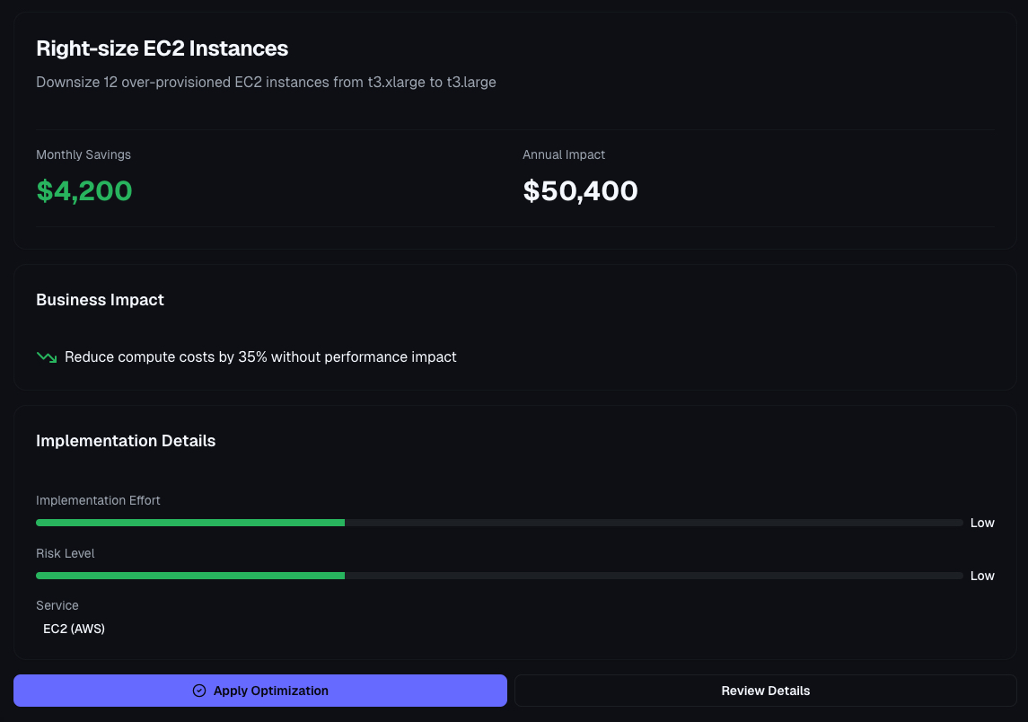 VerityOps Ansicht: Optimize
